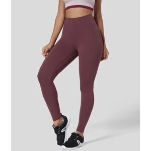 HALARA SpeedWave™ High Waisted Sandwich Waistband 7/8 Leggings Medium Maroon